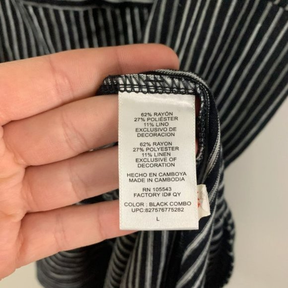 Derek Lam Design Nation Stretch Short Stripe Drop Waist Dress Large L Linen - Picture 12 of 13